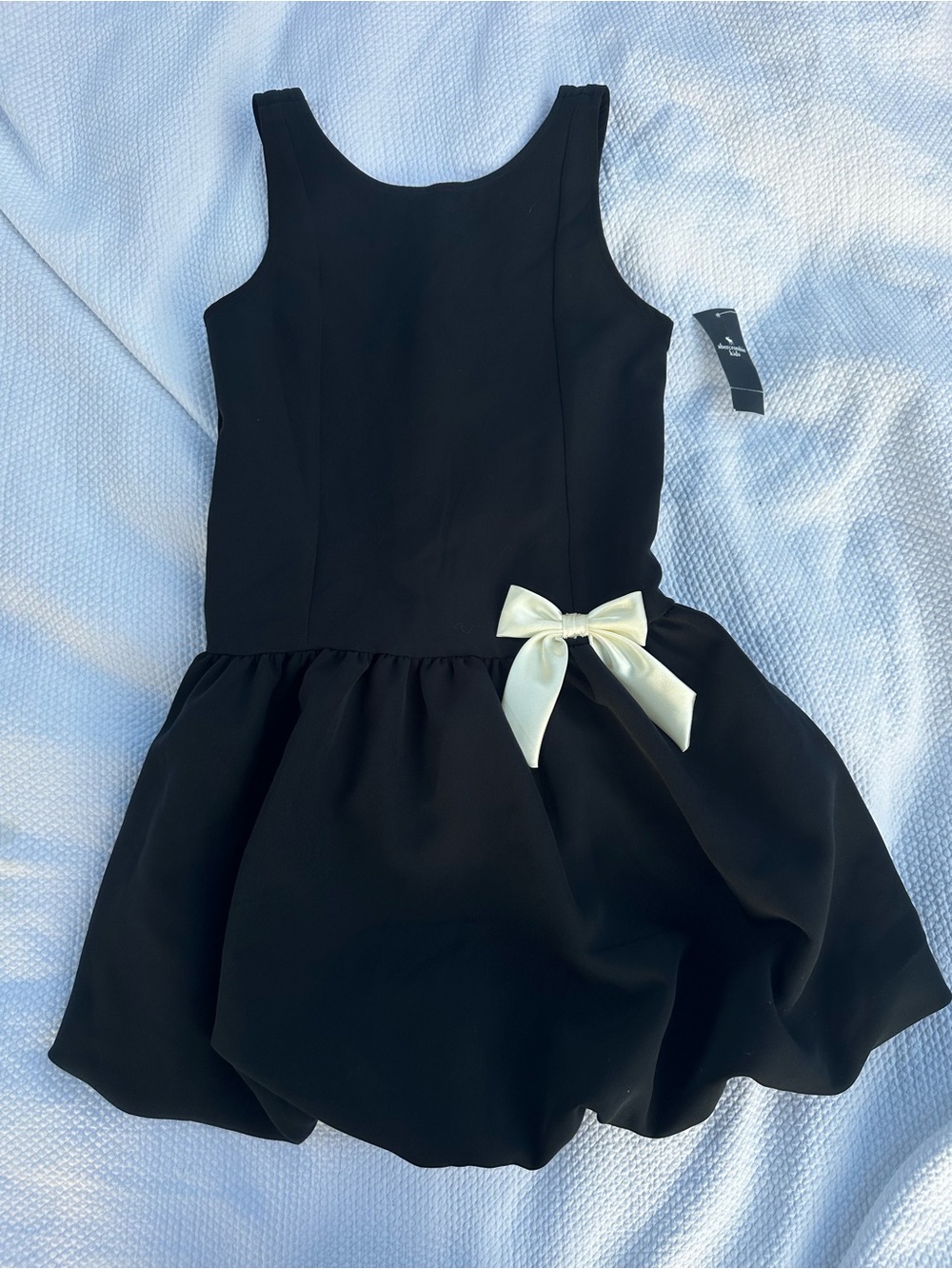 abercrombie kids Black Formal Dress with Cream Bow Accent
